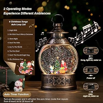 Amazon.co.jp: Lewondr スノードーム クリスマススノードーム